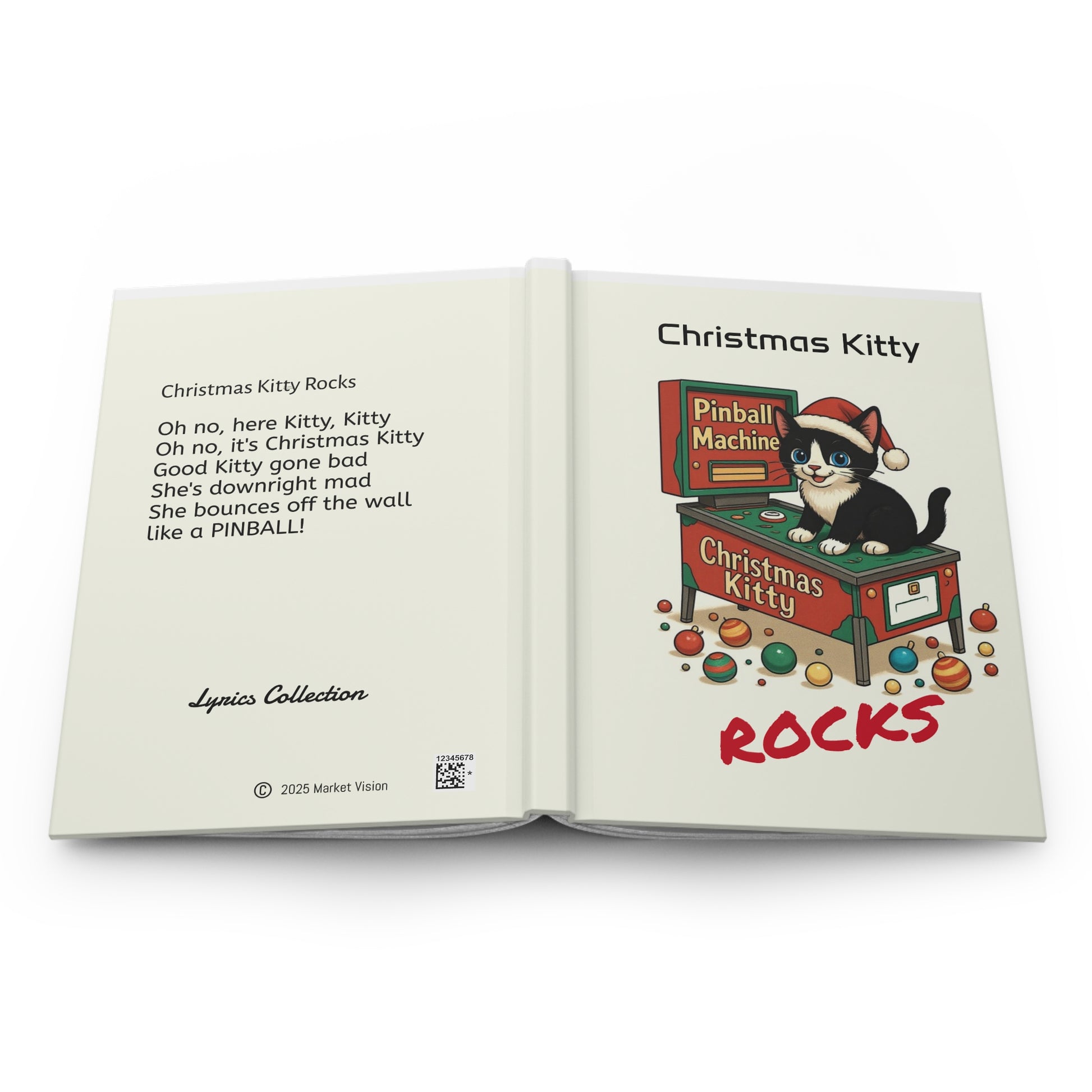 "Christmas Kitty" Hardcover Journal — Lyrics Collection