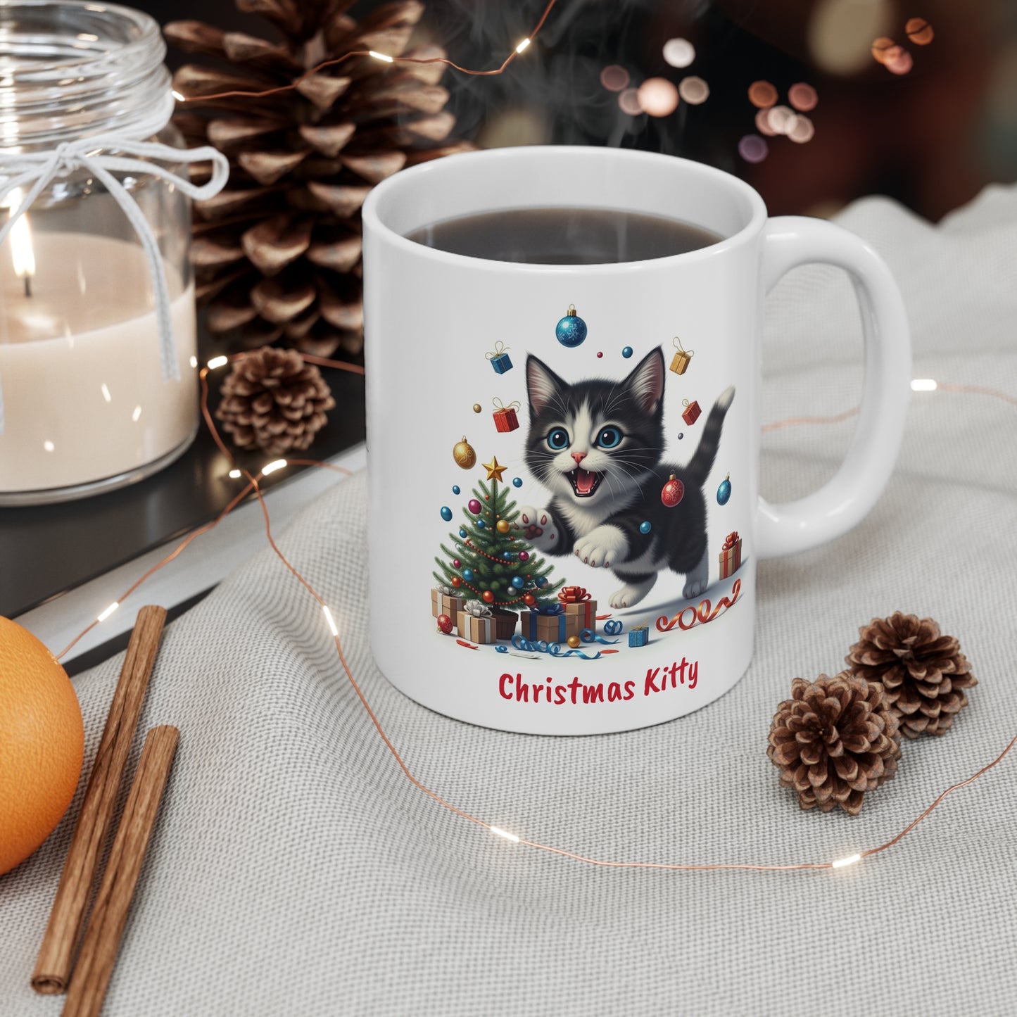 "Christmas Kitty" Mug 11oz