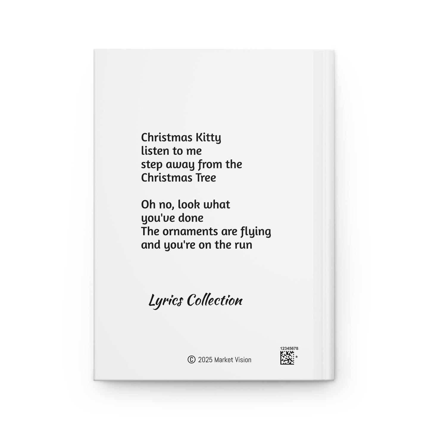 "Christmas Kitty Rocks" Hardcover Journal Matte-Lyrics Collection