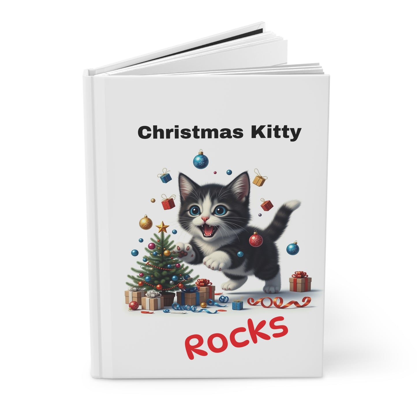 "Christmas Kitty Rocks" Hardcover Journal Matte-Lyrics Collection