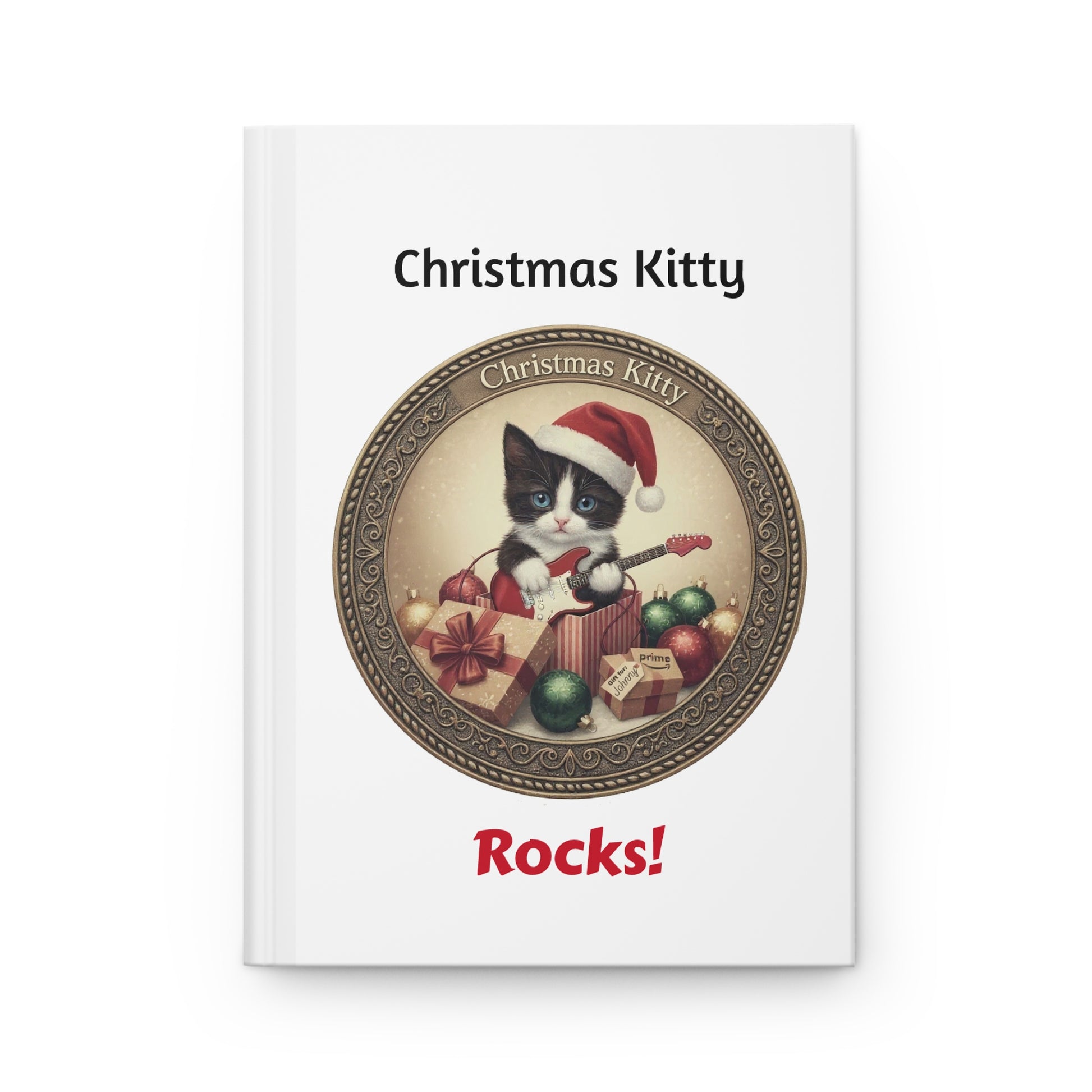 Hardcover Journal — Christmas Kitty Rocks!   Journal from "Lyrics Collection"