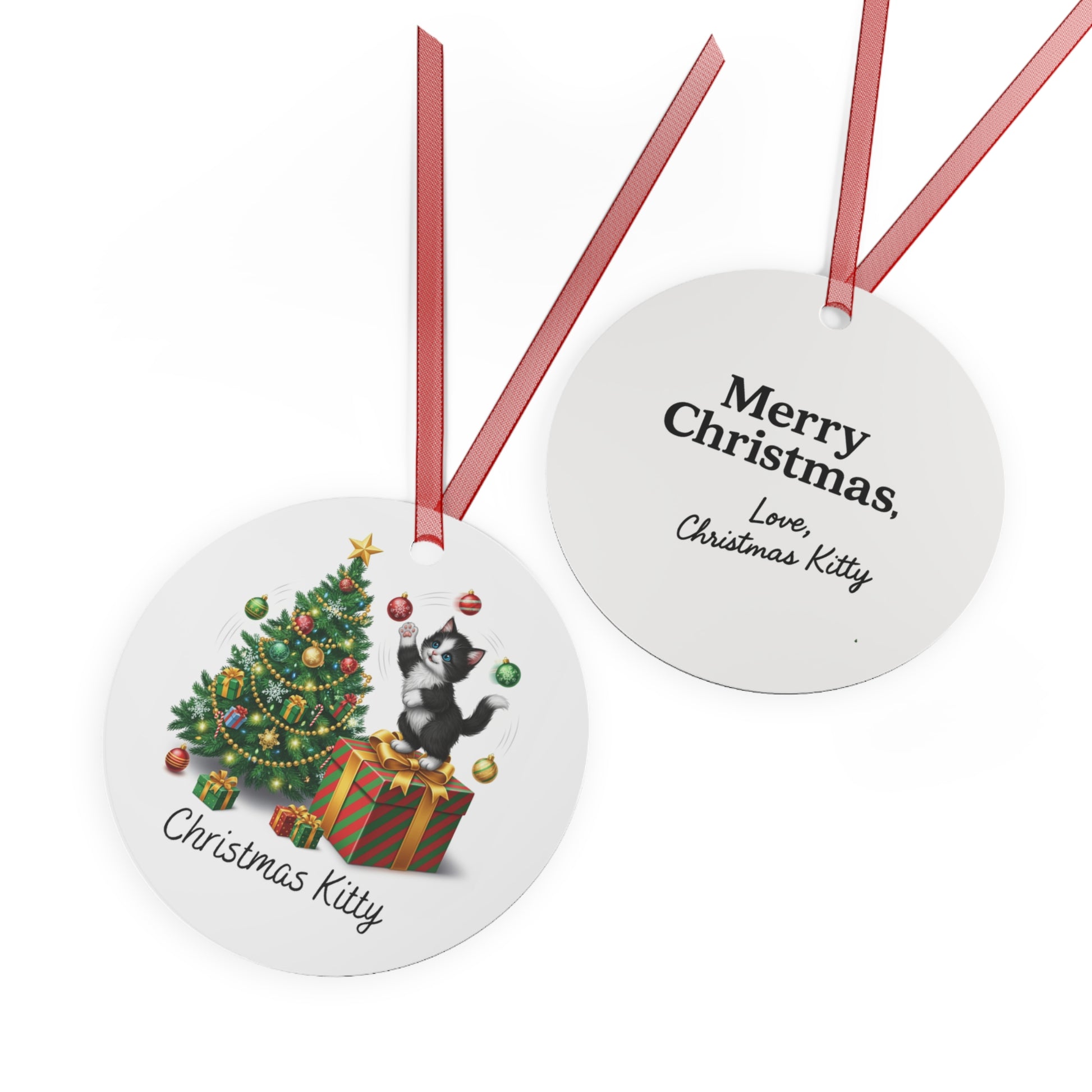 "Christmas Kitty" Ornament — From Vintage "Lyrics" Collection
