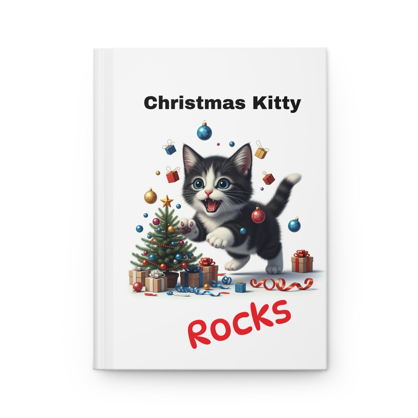 "Christmas Kitty Rocks" Hardcover Journal Matte-Lyrics Collection