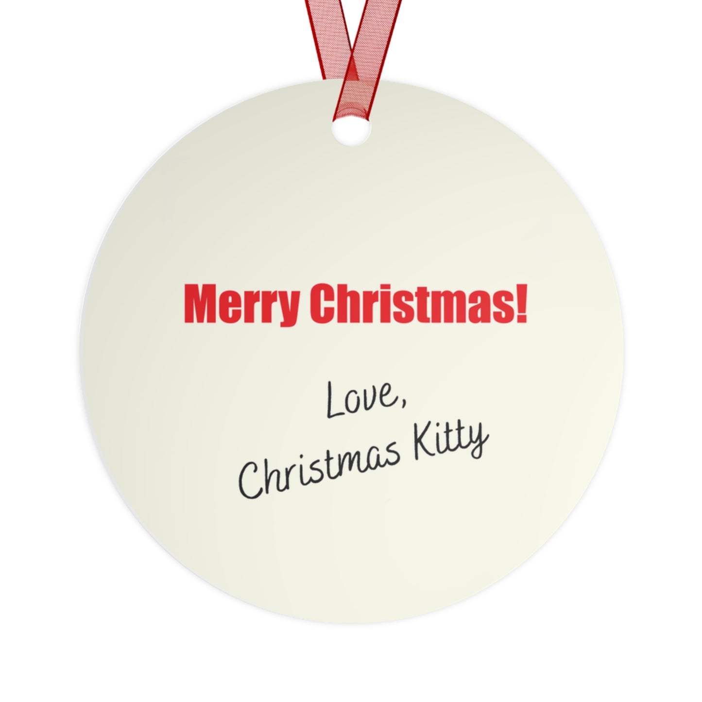 "Christmas Kitty" Lyrics Collection Pinball Metal Ornament — Holiday Keepsake