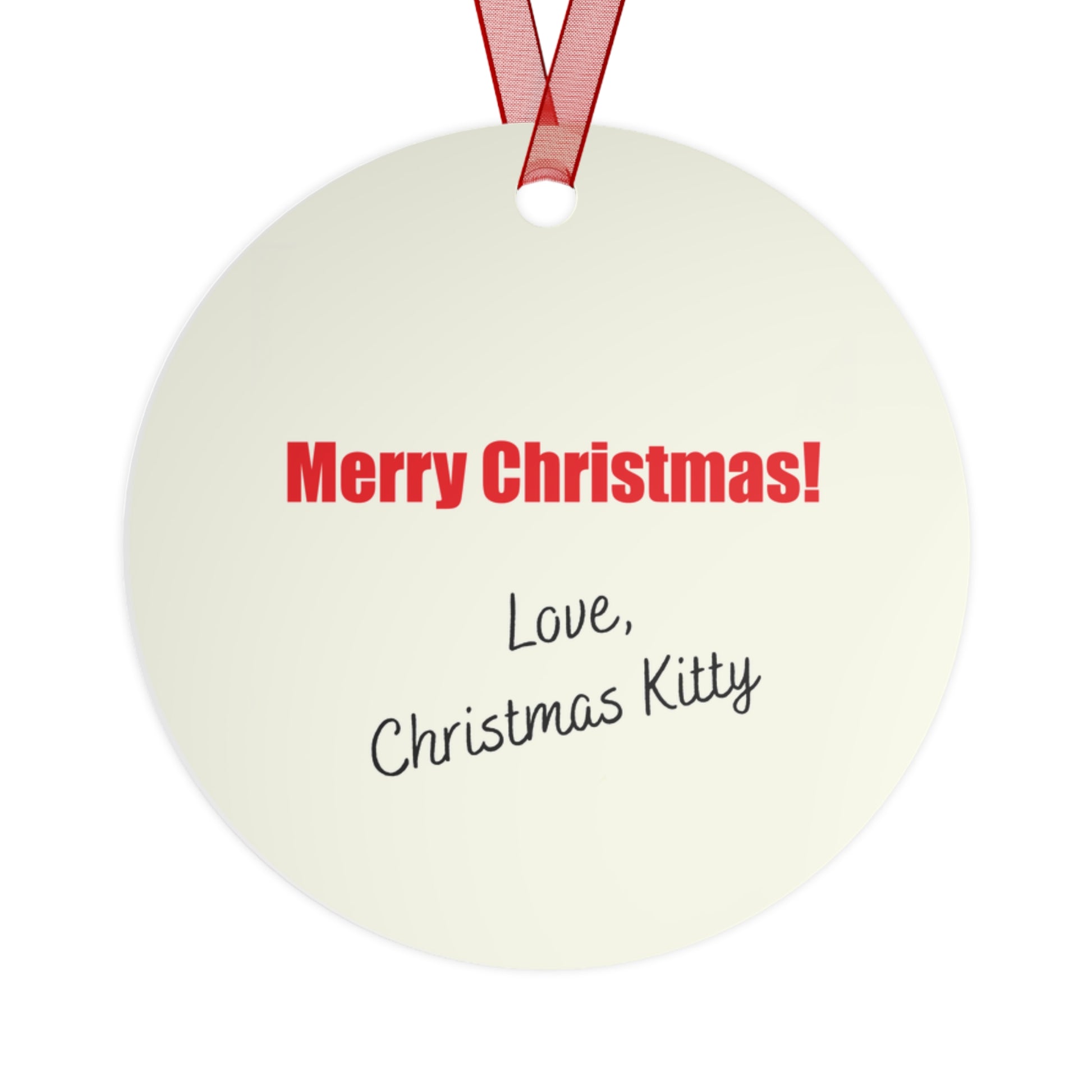 "Christmas Kitty" Lyrics Collection Pinball Metal Ornament — Holiday Keepsake