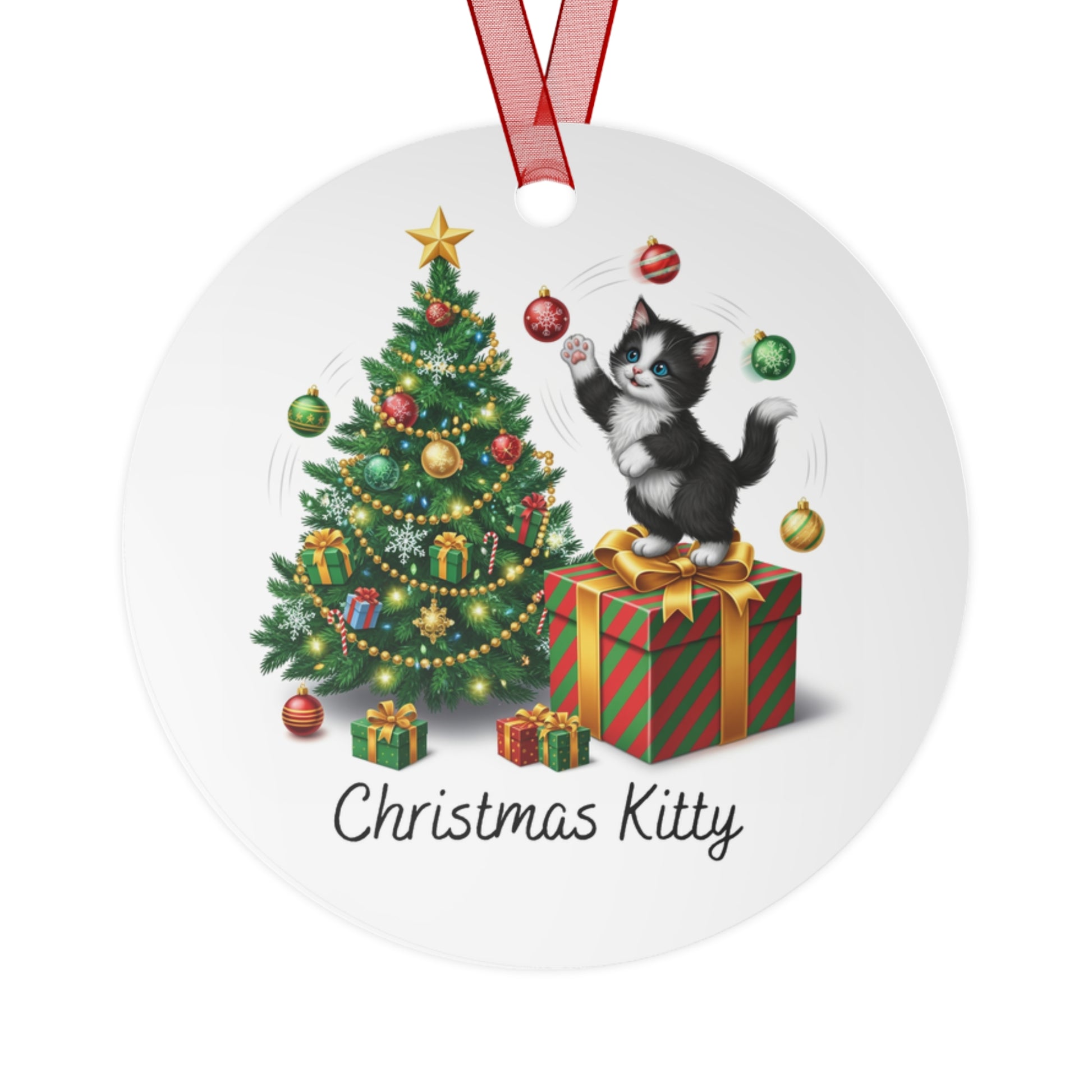 "Christmas Kitty" Ornament — From Vintage "Lyrics" Collection